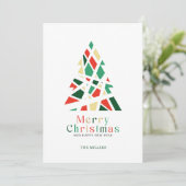 メリークリスマスハッピーニューイヤーツリーのグリーティングカード 招待状 (スタンド正面)