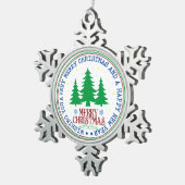 メリークリスマスハッピーニューイヤーツリーオーナメント スノーフレークピューターオーナメント (右)