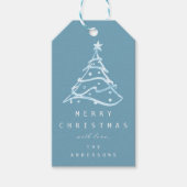 メリークリスマスハッピーニューイヤーツリーブルーへのギフト ギフトタグ (正面)