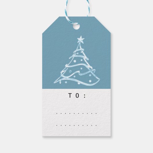 メリークリスマスハッピーニューイヤーツリーブルーへのギフト ギフトタグ (裏面)