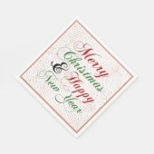 メリークリスマスハッピーニューイヤーバラ金ゴールドグリッター スタンダードランチョンナプキン (角)