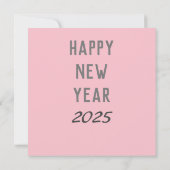 メリークリスマスハッピーニューイヤーピンクのホリデーカード カード (裏面)