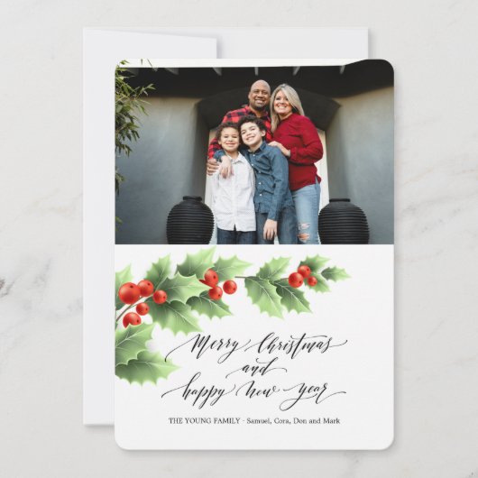 メリークリスマスハッピーニューイヤーフォトカード シーズンカード (正面)