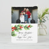 メリークリスマスハッピーニューイヤーフォトカード シーズンカード (スタンド正面)