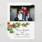 メリークリスマスハッピーニューイヤーフォトカード シーズンカード (正面/裏面)
