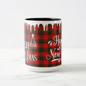メリークリスマスハッピーニューイヤーフランネル ツートーンマグカップ (中央)
