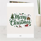 メリークリスマスハッピーニューイヤーフローラホリデーカード カード (裏面)