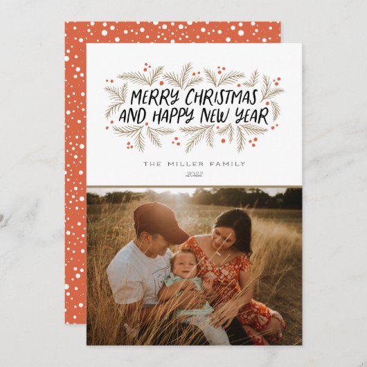 メリークリスマスハッピーニューイヤーフローラ シーズンカード (正面/裏面)