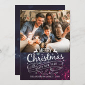 メリークリスマスハッピーニューイヤーホリディウィッシュフォト シーズンカード (正面/裏面)