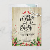 メリークリスマスハッピーニューイヤーホリデーサンタパーティー ポストカード (正面/裏面)