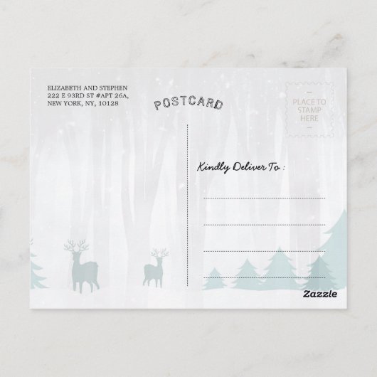 メリークリスマスハッピーニューイヤーホリデーサンタパーティー ポストカード (裏面)