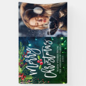 メリークリスマスハッピーニューイヤーホリデーパーティーの写真 横断幕 (縦)