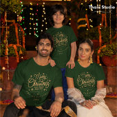 メリークリスマスハッピーニューイヤーモダングリーン&金ゴールド Tシャツ