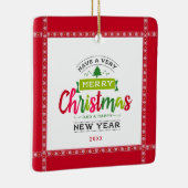 メリークリスマスハッピーニューイヤーレタリング セラミックオーナメント (右)