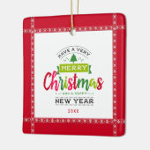 メリークリスマスハッピーニューイヤーレタリング セラミックオーナメント (左)
