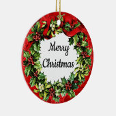 メリークリスマスハッピーニューイヤーヴィンテージオーナメント セラミックオーナメント (右)