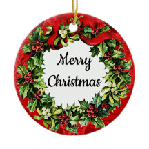 メリークリスマスハッピーニューイヤーヴィンテージオーナメント