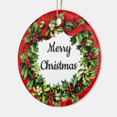 メリークリスマスハッピーニューイヤーヴィンテージオーナメント セラミックオーナメント (左)