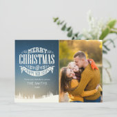 メリークリスマスハッピーニューイヤー冬のシーン写真 シーズンカード (スタンド正面)