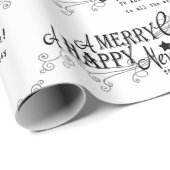 メリークリスマスハッピーニューイヤー包装紙 ラッピングペーパー (ロールコーナー)