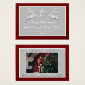 メリークリスマスハッピーニューイヤー名バーガンディーグレー (正面&裏面)