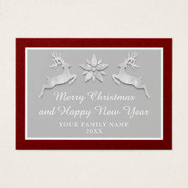 メリークリスマスハッピーニューイヤー名バーガンディーグレー