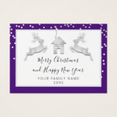 メリークリスマスハッピーニューイヤー名パープルホワイト (正面)