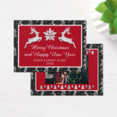 メリークリスマスハッピーニューイヤー名ブラックシルバー (デスク)