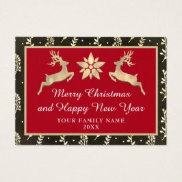 メリークリスマスハッピーニューイヤー名ブラックレッド