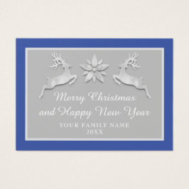 メリークリスマスハッピーニューイヤー名ブルーグレー