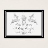 メリークリスマスハッピーニューイヤー名ホワイトブラック (正面)