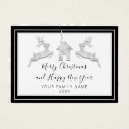 メリークリスマスハッピーニューイヤー名ホワイトブラック