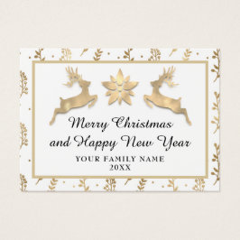 メリークリスマスハッピーニューイヤー名ホワイト金ゴールド