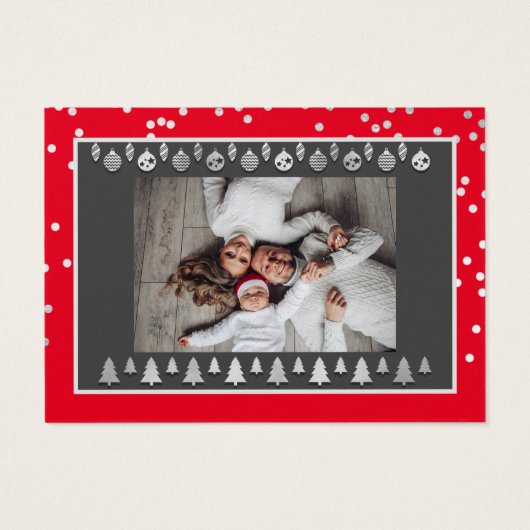 メリークリスマスハッピーニューイヤー名レッドシルバー (裏面)