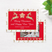 メリークリスマスハッピーニューイヤー名レッドフレーム金ゴールド (デスク)