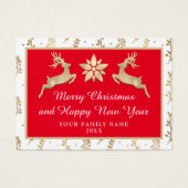 メリークリスマスハッピーニューイヤー名レッドフレーム金ゴールド (正面)