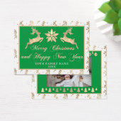 メリークリスマスハッピーニューイヤー名写真グリーン (デスク)