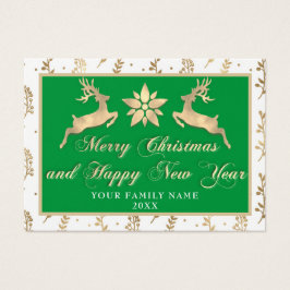 メリークリスマスハッピーニューイヤー名写真グリーン