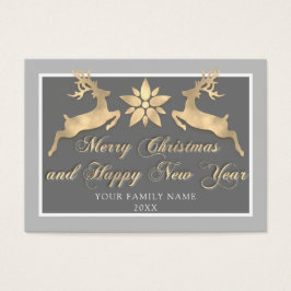 メリークリスマスハッピーニューイヤー名写真グレー