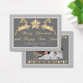 メリークリスマスハッピーニューイヤー名写真グレー (デスク)