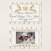 メリークリスマスハッピーニューイヤー名写真白 (正面&裏面)