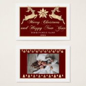 メリークリスマスハッピーニューイヤー名写真金ゴールド (正面&裏面)