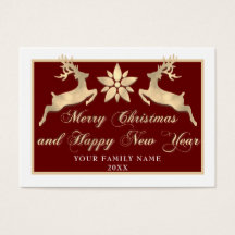 メリークリスマスハッピーニューイヤー名写真金ゴールド