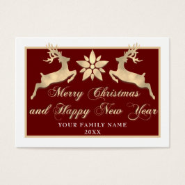 メリークリスマスハッピーニューイヤー名写真金ゴールド