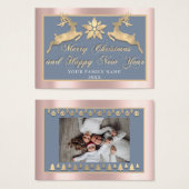 メリークリスマスハッピーニューイヤー名写真RoseBlue (正面&裏面)