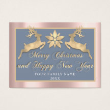 メリークリスマスハッピーニューイヤー名写真RoseBlue