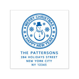 メリークリスマスハッピーニューイヤー名差出人住所 セルフインキングスタンプ