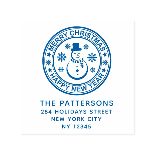 メリークリスマスハッピーニューイヤー名差出人住所 セルフインキングスタンプ (デザイン)