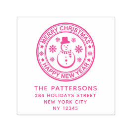 メリークリスマスハッピーニューイヤー名差出人住所 セルフインキングスタンプ