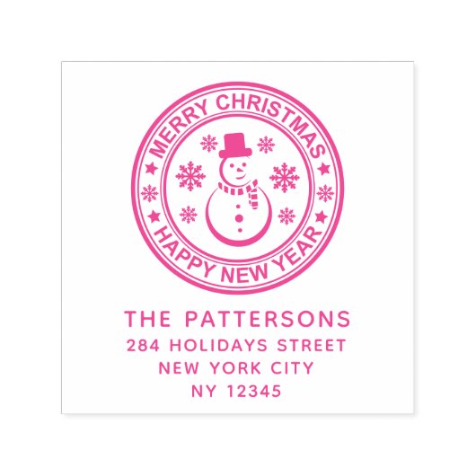 メリークリスマスハッピーニューイヤー名差出人住所 セルフインキングスタンプ (デザイン)